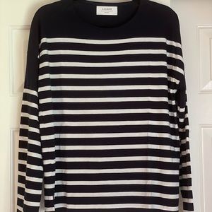 La Ligne Striped Bateau Neckline Top